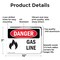 Signmission Gas Line Danger Sign, Aluminum, 10in W x 7in L, 2PK OS-2PACK-DS-A-710-L-1272 - alternate 4
